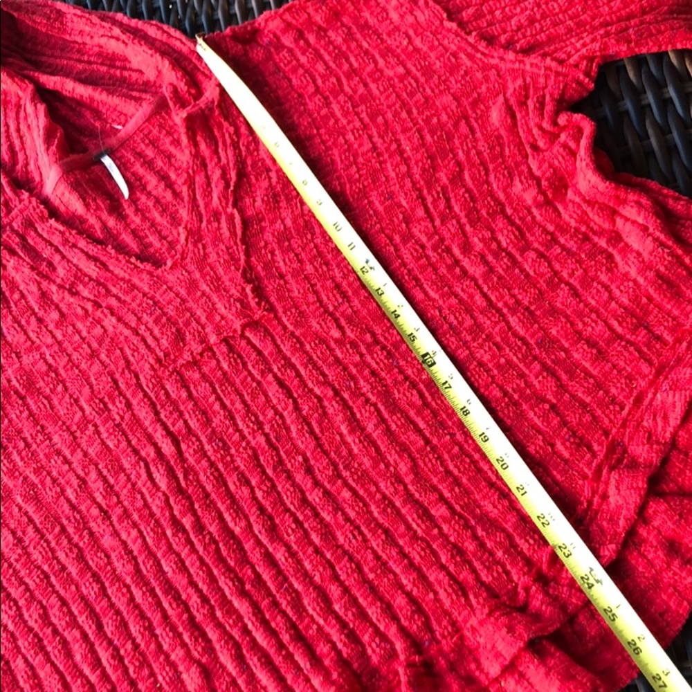 Free People Red Hooded Knit Sweater - Picture 14 of 15